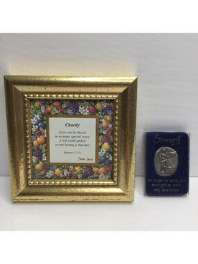 Fruits Of The Spirit Charity Frame Strength Angel Pocket Token Set